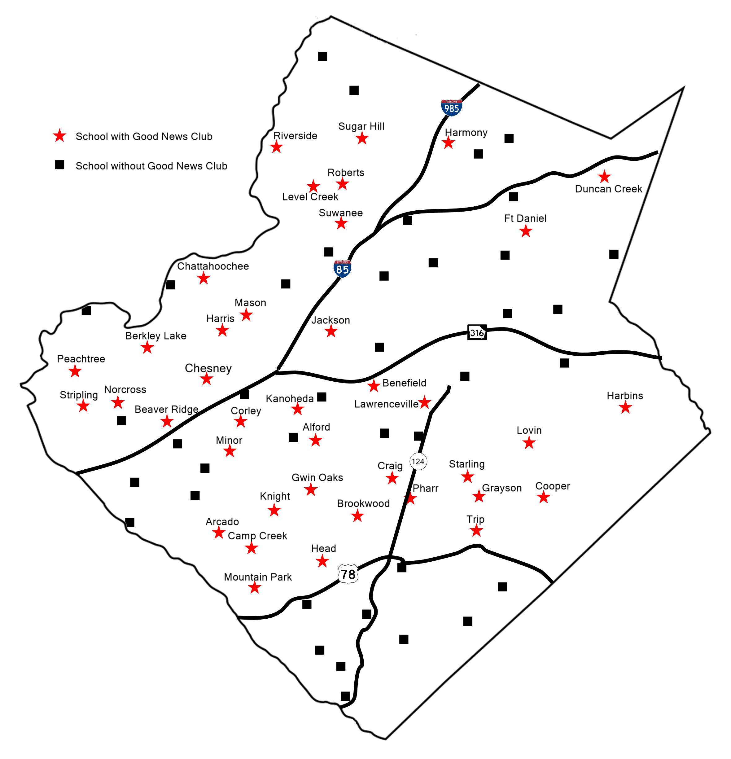 Gwinnett County GNC Map 2018 06 With Interstates 